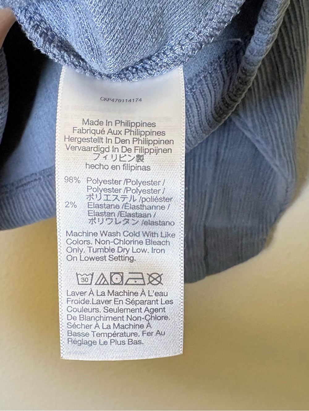 Madewell NO517 Blue Striped Jacquard Funnel Neck Long Sleeve Top Size Small - Picture 4 of 5